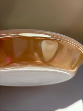Vintage Fire King Pie Plate Peach Luster Milk Glass 9 Inch